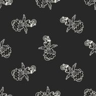clown doodle drawing seamless pattern background N33