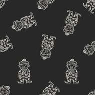 clown doodle drawing seamless pattern background N34