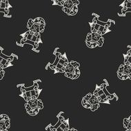 clown doodle drawing seamless pattern background N35