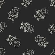 clown doodle drawing seamless pattern background N36