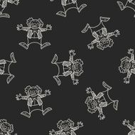 clown doodle drawing seamless pattern background N37