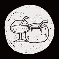 coconut drink doodle N4