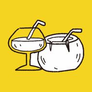 coconut drink doodle N6