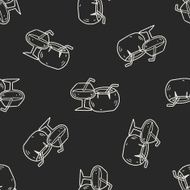 coconut drink doodle seamless pattern background N2