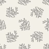 Coral doodle seamless pattern background