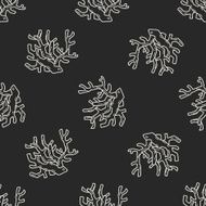 Coral doodle seamless pattern background N2