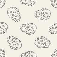 Custard apple doodle seamless pattern background