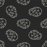 Custard apple doodle seamless pattern background N3