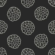 Custard apple doodle seamless pattern background N4