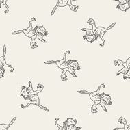 dinosaur doodle seamless pattern background N3
