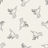 dinosaur doodle seamless pattern background N4