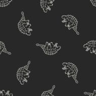 dinosaur doodle seamless pattern background N6