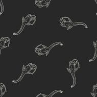dinosaur doodle seamless pattern background N8