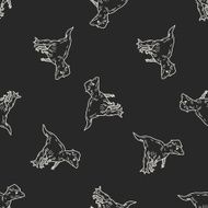 dinosaur doodle seamless pattern background N9