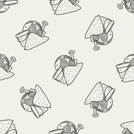 Doodle Beach Toys seamless pattern background