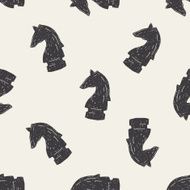 Doodle Chess seamless pattern background