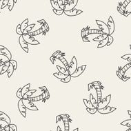 doodle coconut tree seamless pattern background
