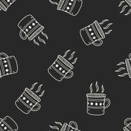 doodle coffee seamless pattern background N3