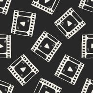 Doodle film Play seamless pattern background N2