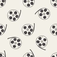Doodle Film seamless pattern background N9