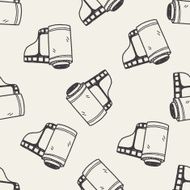 Doodle Film seamless pattern background N10