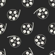 Doodle Film seamless pattern background N11