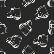 Doodle Film seamless pattern background N12
