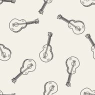 Doodle Guitar seamless pattern background N2