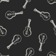Doodle Guitar seamless pattern background N3