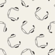 Doodle Headphone seamless pattern background N6