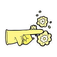 pointing rubber glove cartoon N4