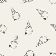 doodle ice cream seamless pattern background N15
