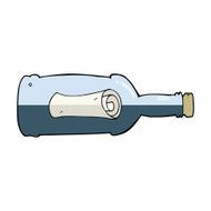 message in a bottle cartoon N10