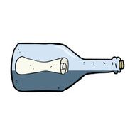 message in a bottle cartoon N12