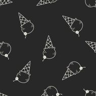 doodle ice cream seamless pattern background N17