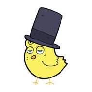cartoon bird in top hat N7