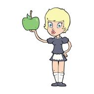 cartoon waitress with healthy food N4