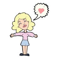 cartoon woman in love N85
