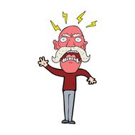 cartoon furious old man N4