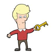 cartoon man with key N7