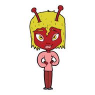 cartoon alien woman N28