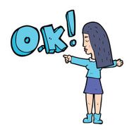 cartoon woman thinking OK N7
