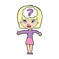 cartoon woman with question N13