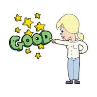 cartoon woman pointing out the good N4