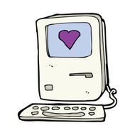 cartoon computer with love heart N4