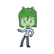cartoon alien woman N31