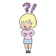 cartoon confused woman N15