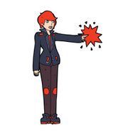 cartoon biker woman pointing N4