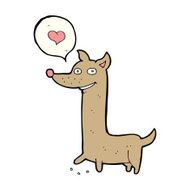 cartoon dog with love heart N7