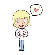 cartoon happy woman in love N7